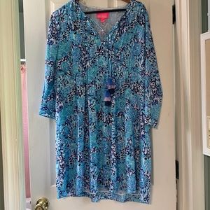 Blue size large Lilly Pulitzer dress with tassels